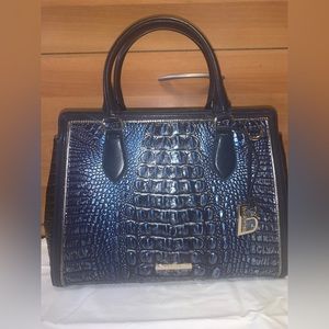 NWT Brahmin small Finley Kyanite Havisham satchel blue Melbourne ink,silver trim